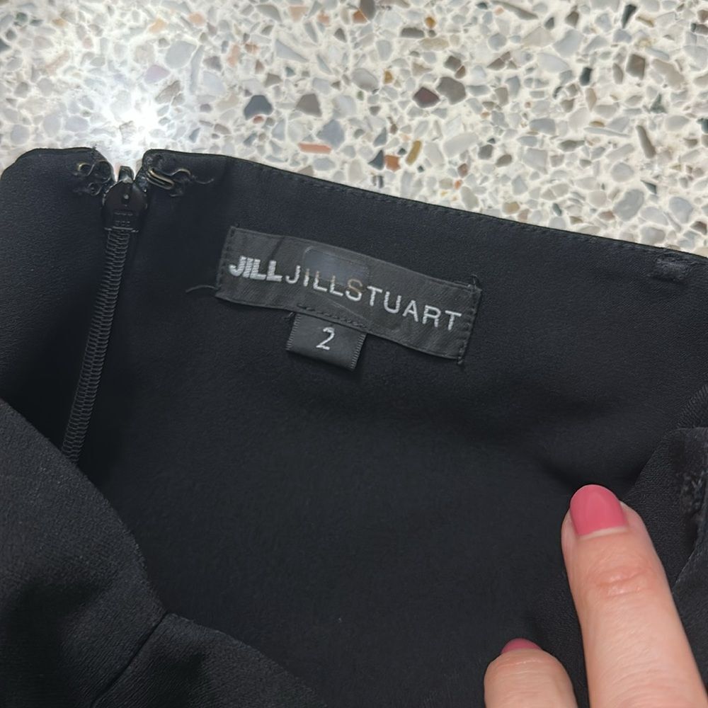 Jill Stuart Marisol off shoulder black midi high slit dress 2 - Picture 3 of 8